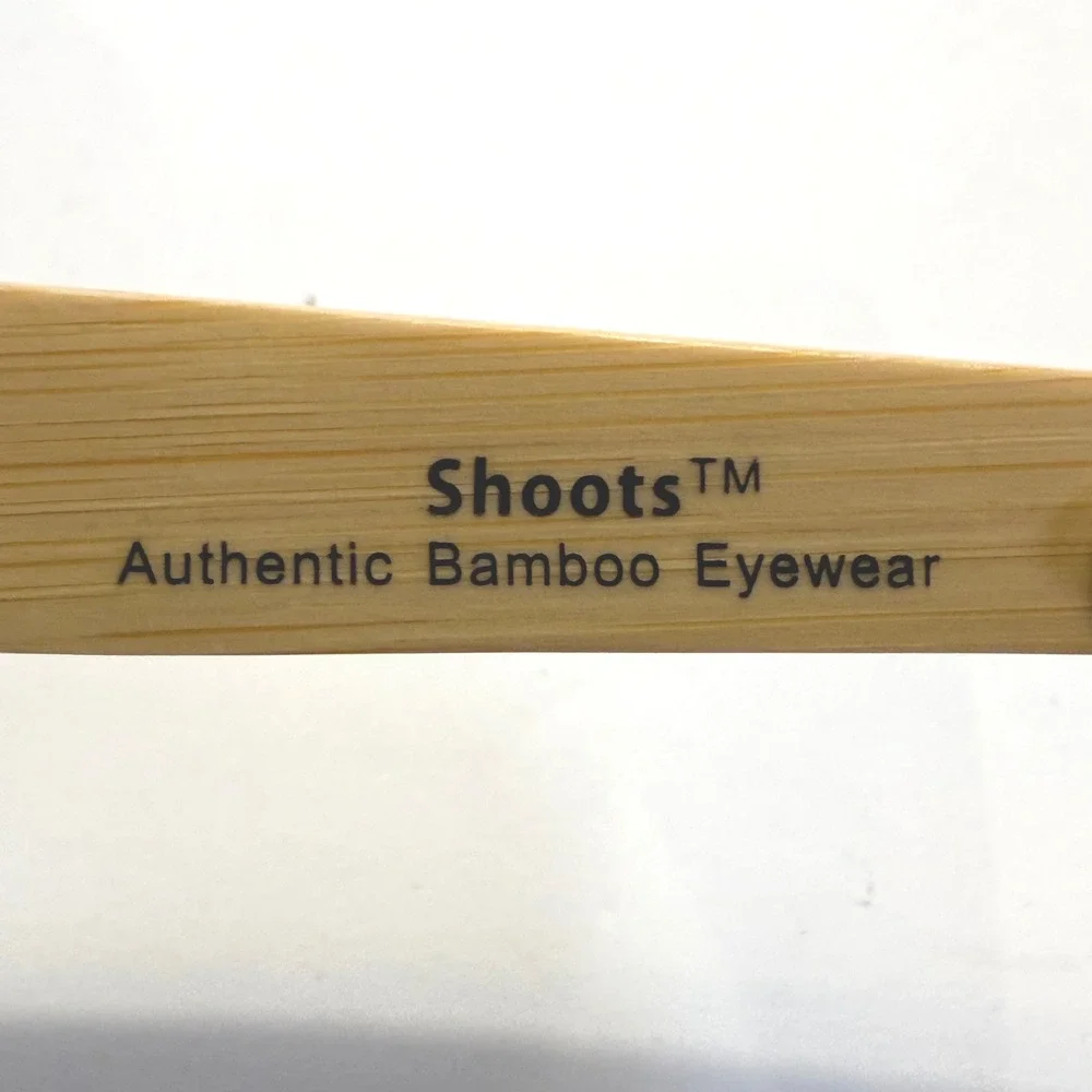 Pugs Shoots Polarized Sunglasses Dark Brown Square Frame Bamboo Wood Temples